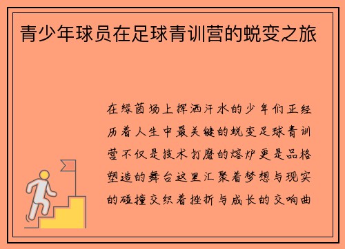 青少年球员在足球青训营的蜕变之旅